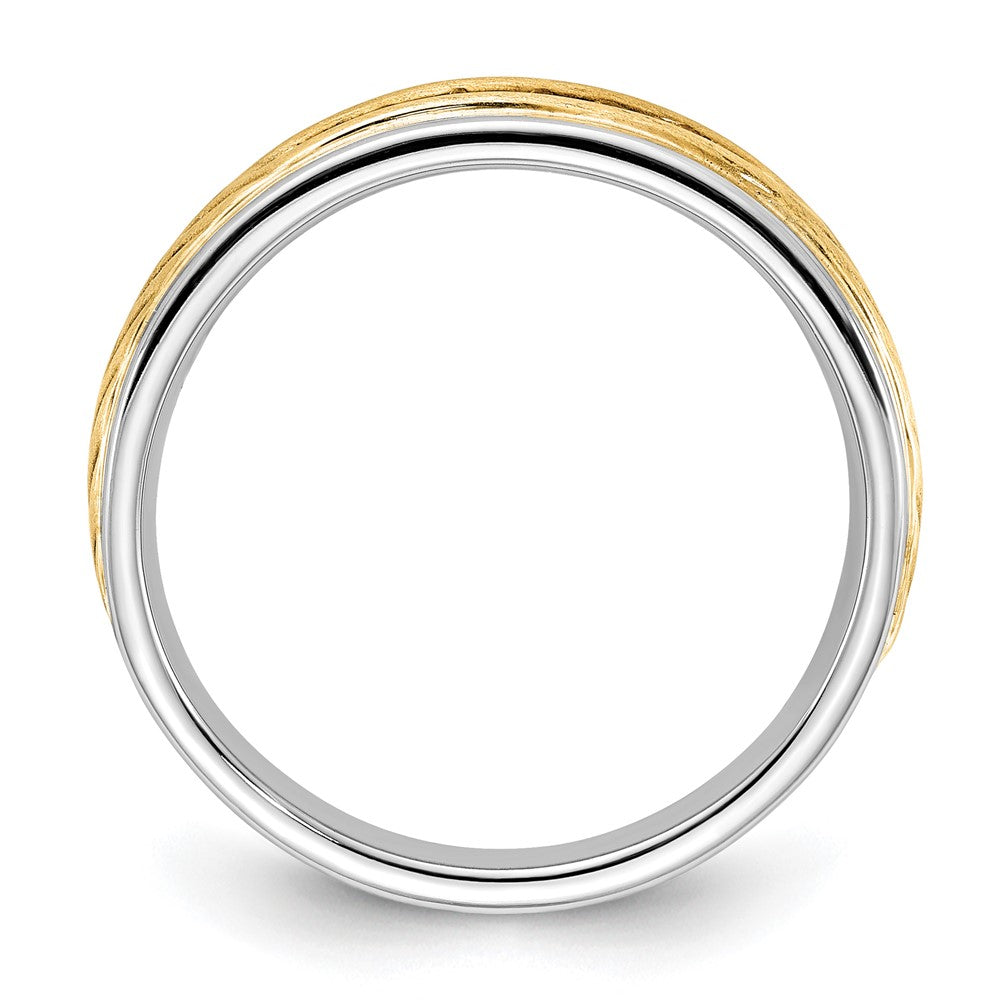 14K Two Tone 5 Stone 1/6 Carat Diamond Complete Men'S Channel Band