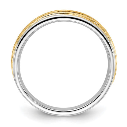 14K Two Tone 5 Stone 1/6 Carat Diamond Complete Men'S Channel Band