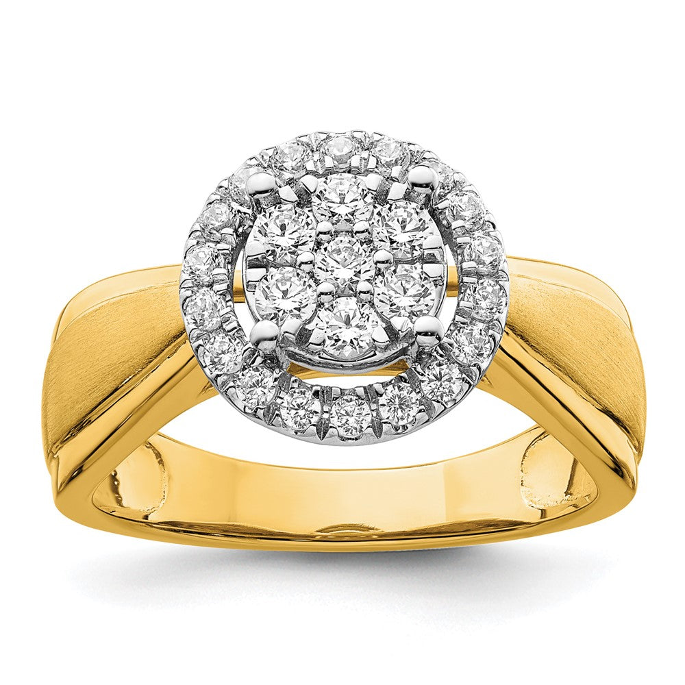 14k Two-tone Two Tone 1/2 Ct. Lab Grown Diamond VS/SI+ G+ Cluster Engagement Ring