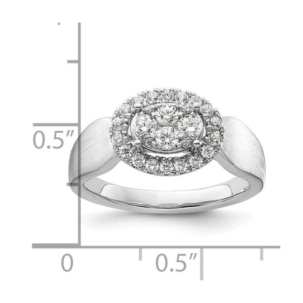 14k White Gold 1/2 Ct. Lab Grown Diamond VS/SI+ G+ Cluster Engagement Ring