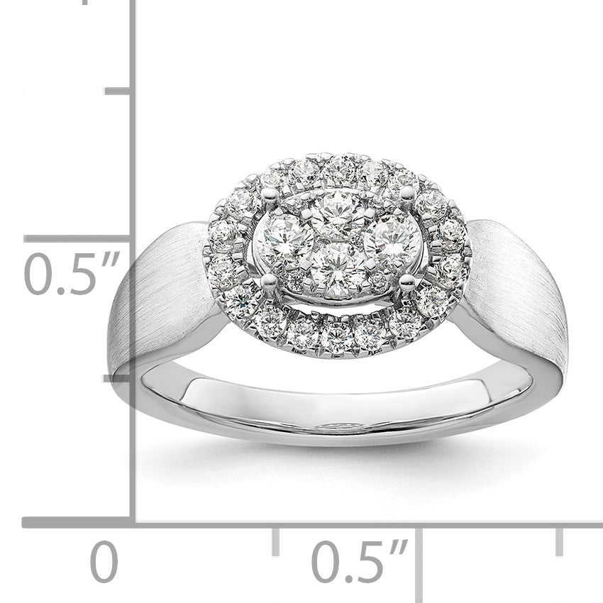 14k White Gold 1/2 Ct. Lab Grown Diamond VS/SI+ G+ Cluster Engagement Ring