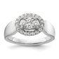 14k White Gold 1/2 Ct. Lab Grown Diamond VS/SI+ G+ Cluster Engagement Ring