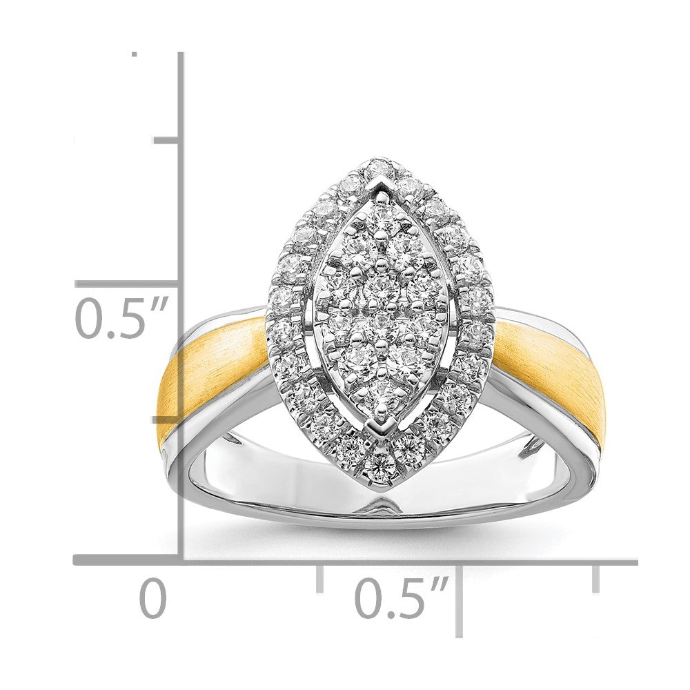 14k Two-tone Two Tone 1/2 Ct. Lab Grown Diamond VS/SI+ G+ Cluster Engagement Ring