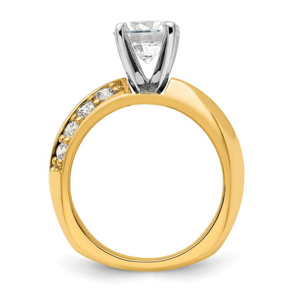 14k Yellow Gold White 1/2 Ct. Lab Grown Diamond VS/SI+ G+ 1 1/2 Ct. center Round Engagement Ring
