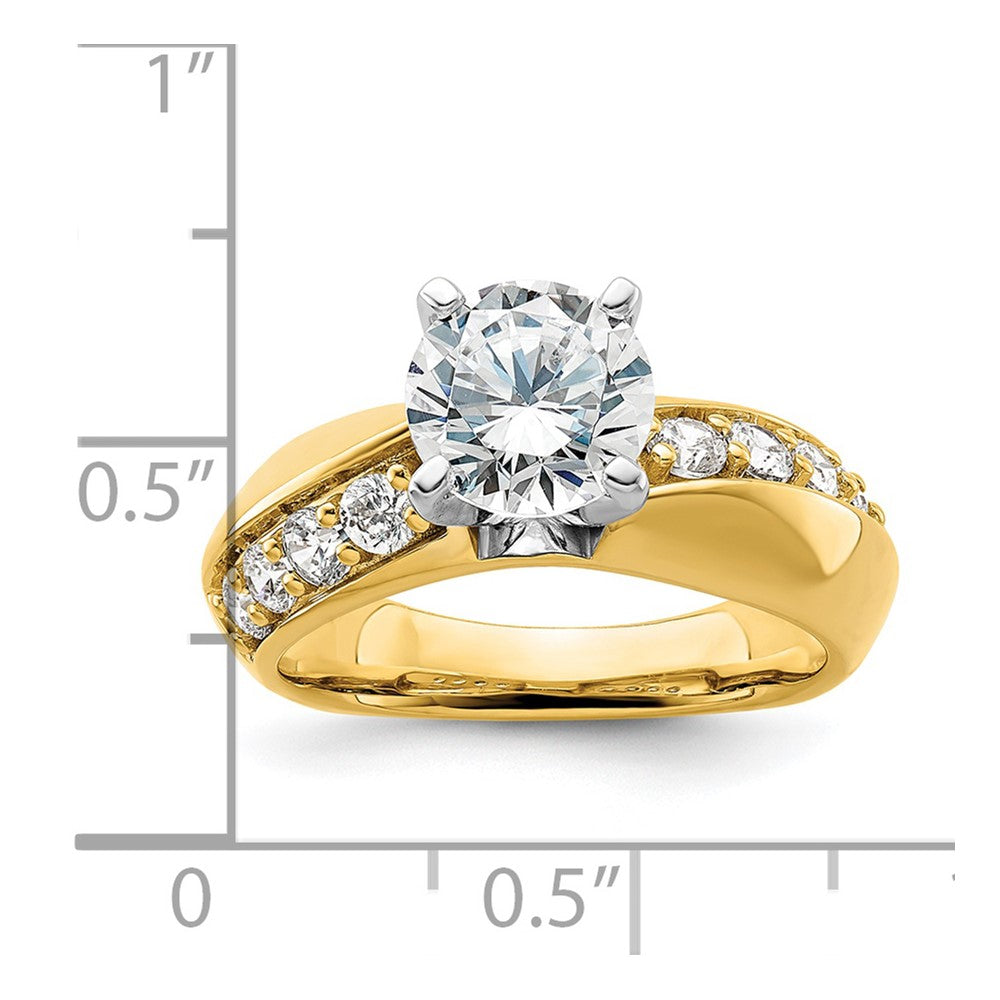 14k Yellow Gold White 1/2 Ct. Lab Grown Diamond VS/SI+ G+ 1 1/2 Ct. center Round Engagement Ring