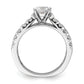 14k White Gold 1 1/10 Ct. Lab Grown Diamond VS/SI+ G+ 1 Ct. Center Round Shared Prong Engagement Ring