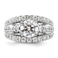 14k White Gold 1 3/8 Ct. Lab Grown Diamond VS/SI+ G+ 1 1/2 Ct. Center Round Shared Prong Engagement Ring