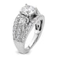 14k White Gold 1 3/8 Ct. Lab Grown Diamond VS/SI+ G+ 1 1/2 Ct. Center Round Shared Prong Engagement Ring