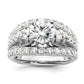 14k White Gold 1 3/8 Ct. Lab Grown Diamond VS/SI+ G+ 1 1/2 Ct. Center Round Shared Prong Engagement Ring