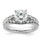 14k White Gold 5/8 Ct. Lab Grown Diamond VS/SI+ G+ 1 1/2 Ct. Center Round Shared Prong Engagement Ring