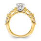 14k Yellow Gold Two Tone 5/8 Ct. Lab Grown Diamond VS/SI+ G+ 1 Ct. Center Round Shared Prong Engagement Ring