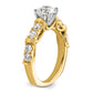 14k Yellow Gold Two Tone 5/8 Ct. Lab Grown Diamond VS/SI+ G+ 1 Ct. Center Round Shared Prong Engagement Ring