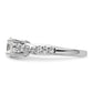 14k White Gold 3/8 Ct. Lab Grown Diamond VS/SI+ G+ 1 Ct. Center Round Shared Prong Engagement Ring