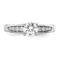 14k White Gold 1/4 Ct. Lab Grown Diamond VS/SI+ G+ 1 Ct. Center Round Channel Set Shared Prong Engagement Ring