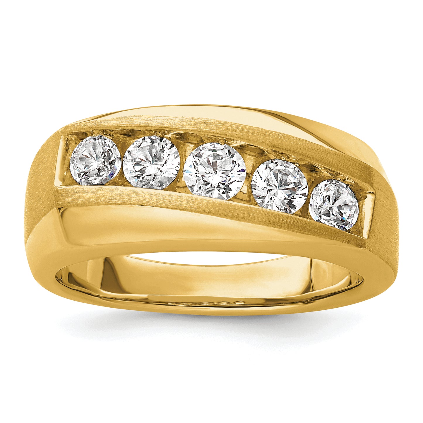 10k Yellow Gold 1 Ct. Lab Grown Diamond VS/SI+ G+ Five Stone Men's Ring