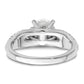 14k White Gold 3/8 Ct. Lab Grown Diamond VS/SI+ G+ 1 Ct. Center Round Shared Prong Engagement Ring