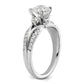 14k White Gold 3/8 Ct. Lab Grown Diamond VS/SI+ G+ 1 Ct. Center Round Shared Prong Engagement Ring