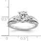 14k White Gold 3/8 Ct. Lab Grown Diamond VS/SI+ G+ 1 Ct. Center Round Shared Prong Engagement Ring