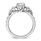 14k White Gold 5/8 Ct. Lab Grown Diamond VS/SI+ G+ 1 Ct. Center Round Shared Prong Engagement Ring