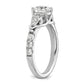 14k White Gold 5/8 Ct. Lab Grown Diamond VS/SI+ G+ 1 Ct. Center Round Shared Prong Engagement Ring