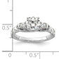 14k White Gold 5/8 Ct. Lab Grown Diamond VS/SI+ G+ 1 Ct. Center Round Shared Prong Engagement Ring