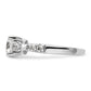 14k White Gold 1/3 Ct. Lab Grown Diamond VS/SI+ G+ 1 Ct. Center Round Shared Prong Engagement Ring