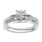 14k White Gold 1/3 Ct. Lab Grown Diamond VS/SI+ G+ 1 Ct. Center Round Shared Prong Engagement Ring