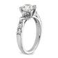 14k White Gold 1/3 Ct. Lab Grown Diamond VS/SI+ G+ 1 Ct. Center Round Shared Prong Engagement Ring