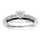 14k Two-tone Two Tone 1/3 Ct. Lab Grown Diamond VS/SI+ G+ 1 Ct. Center Round Channel Set Shared Prong Engagement Ring