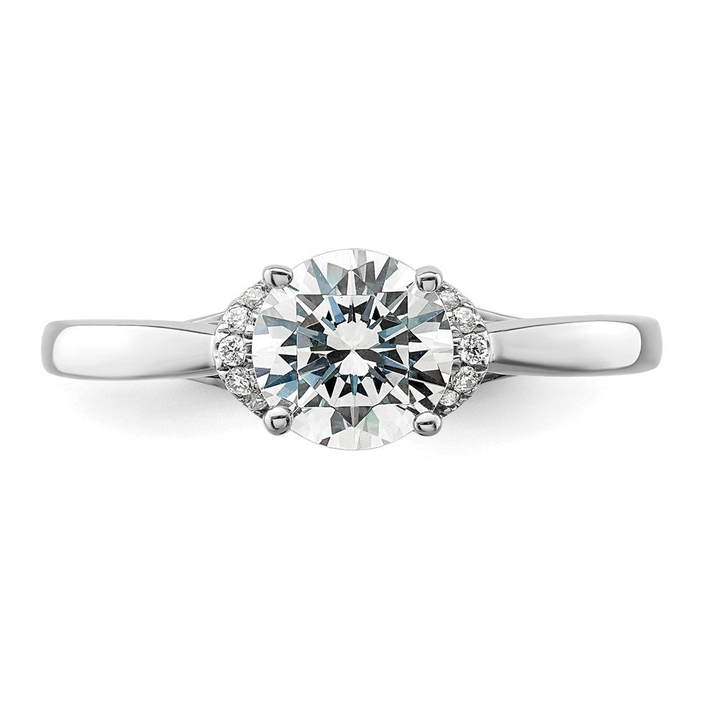 14k White Gold 1/20 Ct. Lab Grown Diamond VS/SI+ G+ 1 Ct. center Round Solitaire Engagement Ring