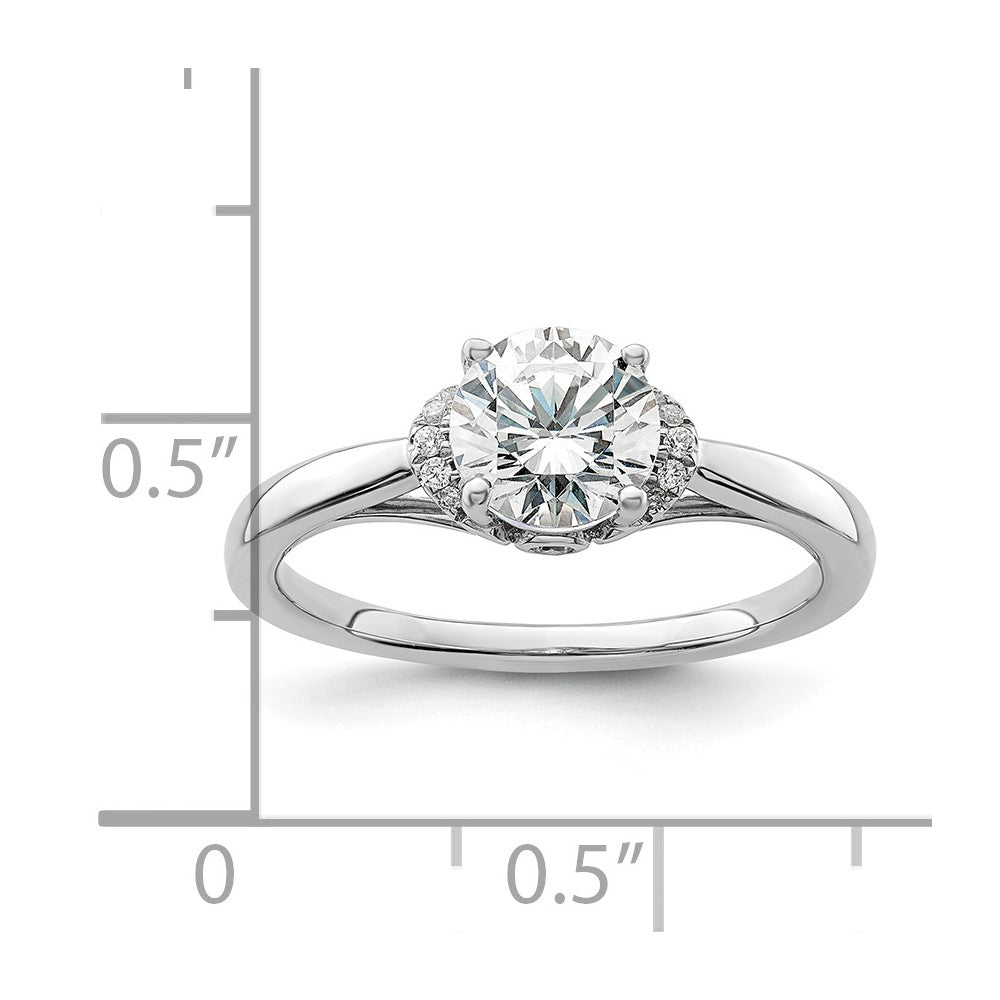 14k White Gold 1/20 Ct. Lab Grown Diamond VS/SI+ G+ 1 Ct. center Round Solitaire Engagement Ring