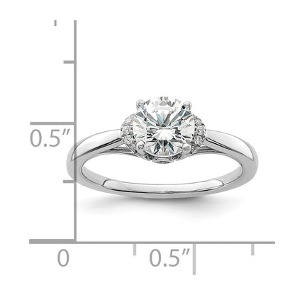 14k White Gold 1/20 Ct. Lab Grown Diamond VS/SI+ G+ 1 Ct. center Round Solitaire Engagement Ring