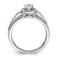 14k White Gold 5/8 Ct. Lab Grown Diamond VS/SI+ G+ 1/2 Ct. Center Round Halo Engagement Ring