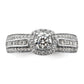 14k White Gold 5/8 Ct. Lab Grown Diamond VS/SI+ G+ 1/2 Ct. Center Round Halo Engagement Ring