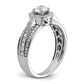 14k White Gold 5/8 Ct. Lab Grown Diamond VS/SI+ G+ 1/2 Ct. Center Round Halo Engagement Ring