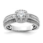 14k White Gold 5/8 Ct. Lab Grown Diamond VS/SI+ G+ 1/2 Ct. Center Round Halo Engagement Ring