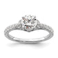 14k White Gold 1/3 Ct. Lab Grown Diamond VS/SI+ G+ 1 Ct. center Round Engagement Ring