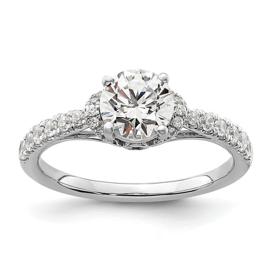 14k White Gold 1/3 Ct. Lab Grown Diamond VS/SI+ G+ 1 Ct. center Round Engagement Ring