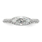 14k White Gold 1/3 Ct. Lab Grown Diamond VS/SI+ G+ 1 Ct. Center East-West Marquise Engagement Ring