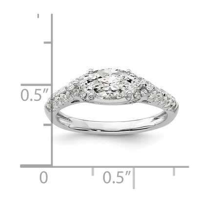 14k White Gold 1/3 Ct. Lab Grown Diamond VS/SI+ G+ 1 Ct. Center East-West Marquise Engagement Ring