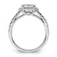 14k White Gold 1/3 Ct. Lab Grown Diamond VS/SI+ G+ 1 Ct. Center East-West Oval Engagement Ring