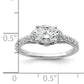 14k White Gold 1/3 Ct. Lab Grown Diamond VS/SI+ G+ 1 Ct. Center East-West Oval Engagement Ring