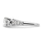 14k White Gold 1/2 Ct. Lab Grown Diamond VS/SI+ G+ 1 1/2 Ct. Center Round Shared Prong Engagement Ring