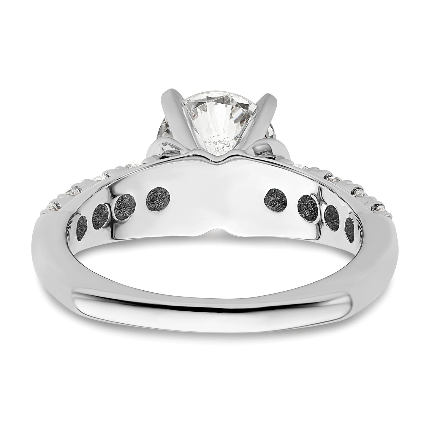 14k White Gold 1/2 Ct. Lab Grown Diamond VS/SI+ G+ 1 1/2 Ct. Center Round Shared Prong Engagement Ring