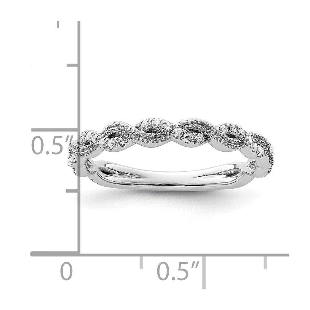 14k White Gold 1/6 Ct. Lab Grown Diamond VS/SI+ G+ Wedding Band Ring