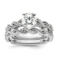 14k White Gold 1/5 Ct. Lab Grown Diamond VS/SI+ G+ 1 Ct. Center Round Engagement Ring