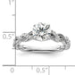 14k White Gold 1/5 Ct. Lab Grown Diamond VS/SI+ G+ 1 Ct. Center Round Engagement Ring