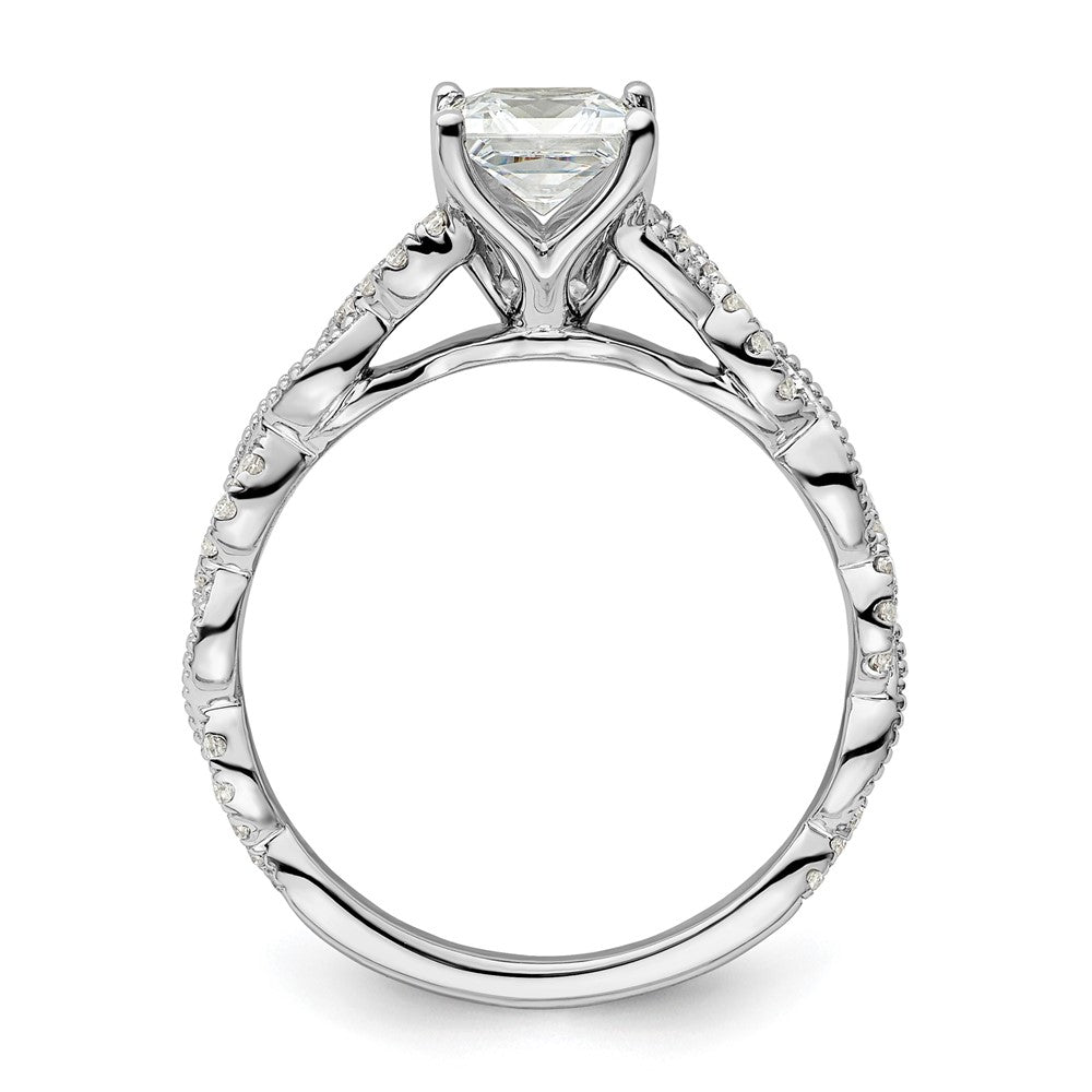 14k White Gold 1/5 Ct. Lab Grown Diamond VS/SI+ G+ 1 Ct. Center Princess Semi Mount Engagement Ring