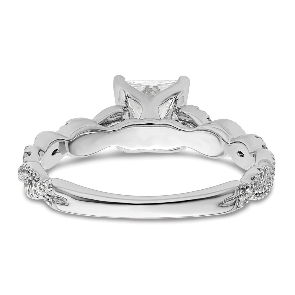 14k White Gold 1/5 Ct. Lab Grown Diamond VS/SI+ G+ 1 Ct. Center Princess Semi Mount Engagement Ring