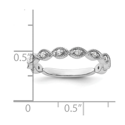14k White Gold 1/6 Ct. Lab Grown Diamond VS/SI+ G+ Wedding Band Ring
